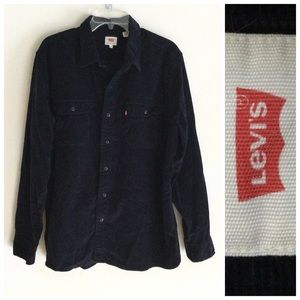 LEVI’S Men’s Corduroy Button Shirt Navy Blue Sz 2XL